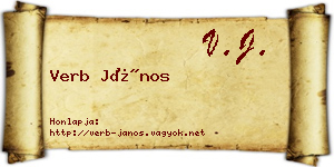 Verb János névjegykártya